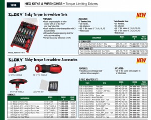 Sloky into Travers Tool Co. catalog, page 1208, by ASCS in USA - Big congrates for Sloky torque screwdriver to be in Travers catalog for CNC cutting tools application of precision machining